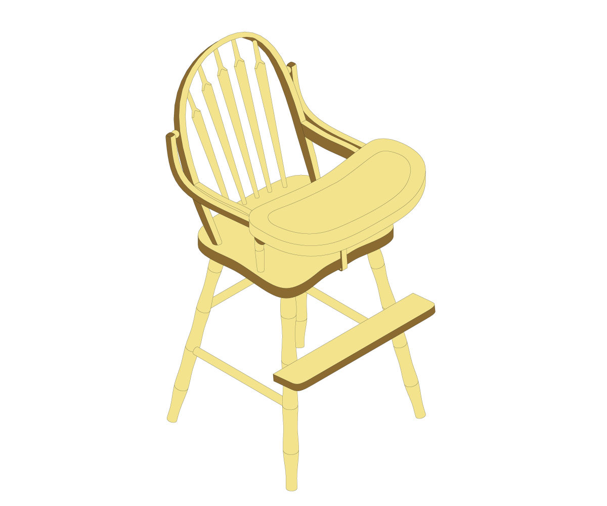 Arrow Back High Chair Youth Amish Crafted Furniture