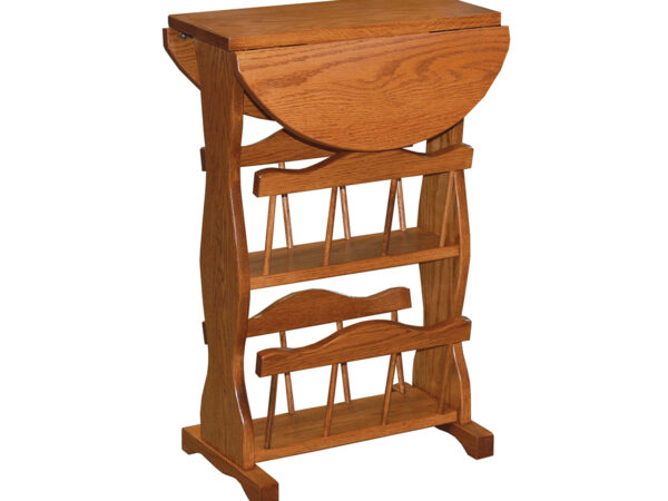Double Magazine Rack with Drop Leaf