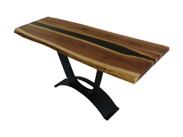 Walnut Sofa Table - Flint Stone Base