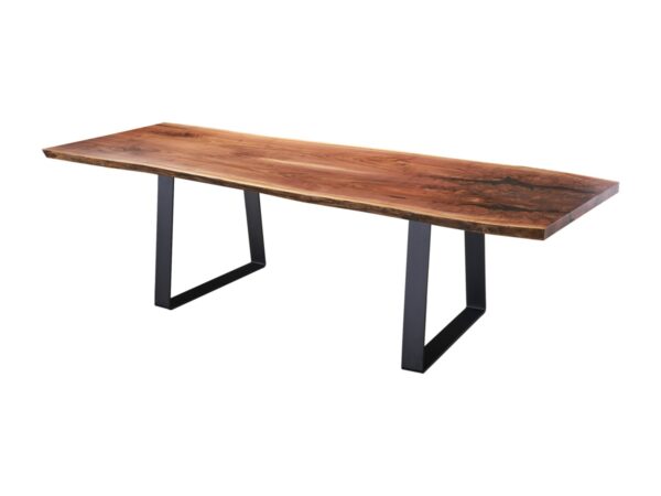 Walnut Bookmatch Dining Table - Metro Base