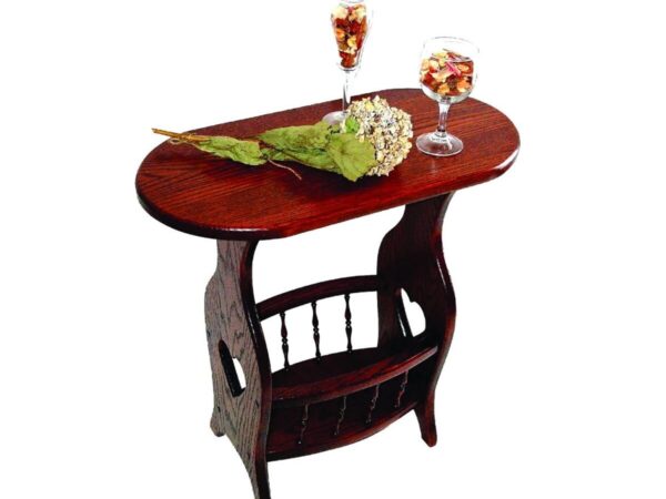 Oval Top Magazine Rack with Hearts