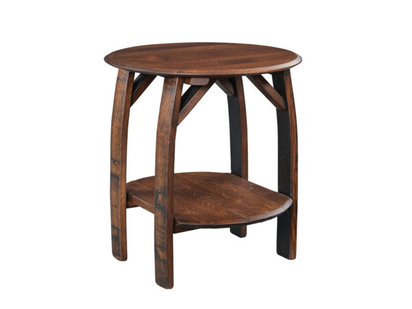 Deluxe Whiskey Barrel Round End Table