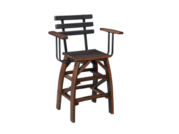 Deluxe Whiskey Barrel Arm Barstool