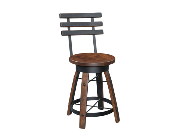 Deluxe Whiskey Barrel Barstool with Swivel