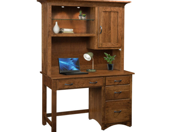 Shaker Single Pedestal Desk with Hutch