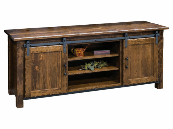 Hand Hewn TV Stand with Sliding Door - 70"W