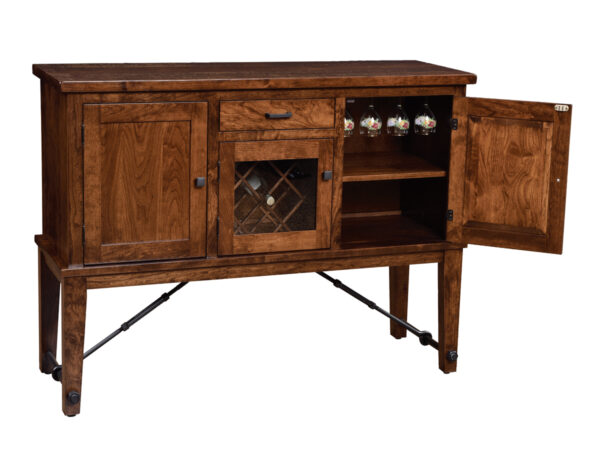Settlers Buffet With Wine Rack and Turnbuckles