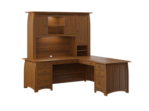 Boulder Creek L Shape Desk With Hutch