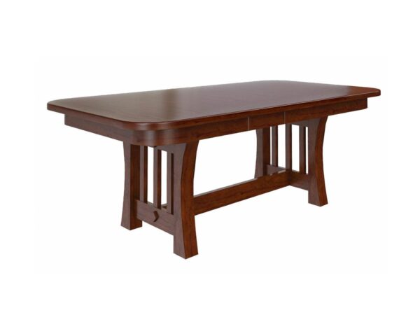 Curved Mission Double Pedestal Table