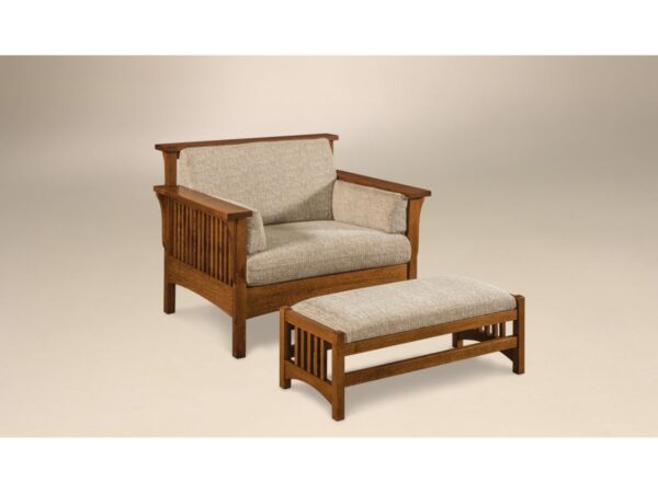 Highback Slat Chair W/ Footstool
