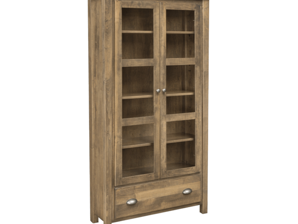 Jacoby Bookcase w/ Full Length Glass Doors and 1 Drawer