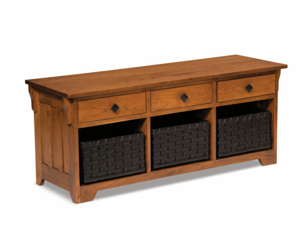 Lattice Weave Drawer Bench