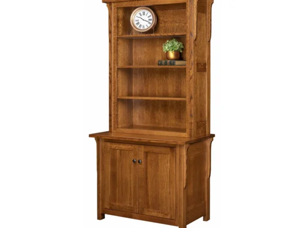 Boston 2 Door Credenza with Bookcase Topper