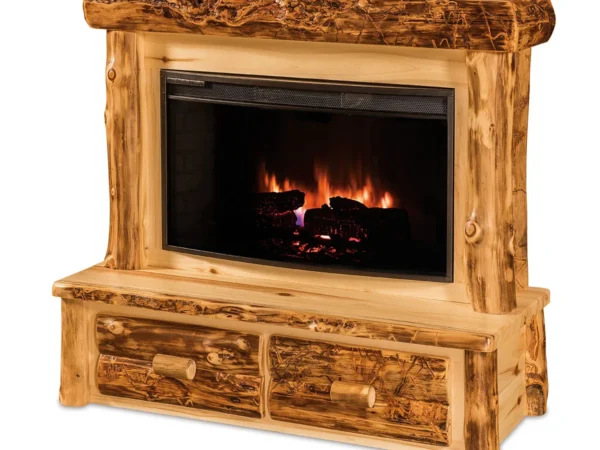 Fireplace with Mantle & Drawers