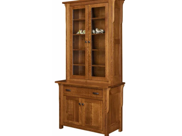 Boston 1 Drawer Credenza With Bookcase Topper