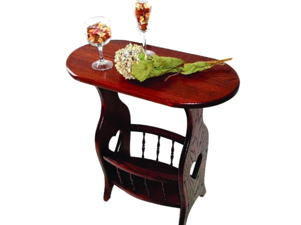 Oval Top Magazine Rack with Hearts