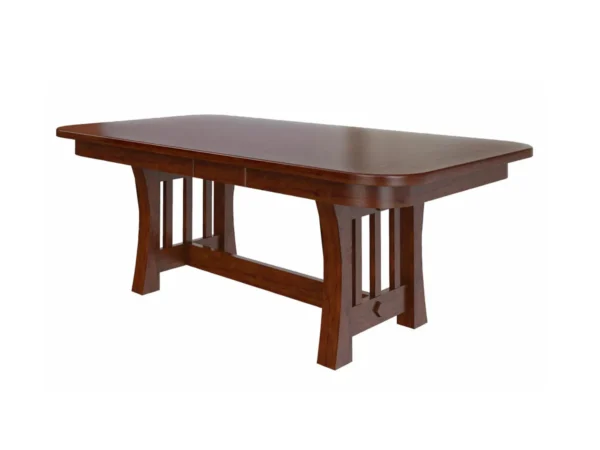 Curved Mission Double Pedestal Table