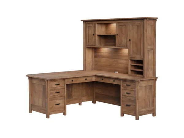 Boston Corner and Return Desk with Hutch - 72"W